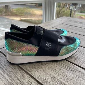 Michael Kors MK Black and Iridescent Sneakers Womens Size 9.5 US 38.5 EU